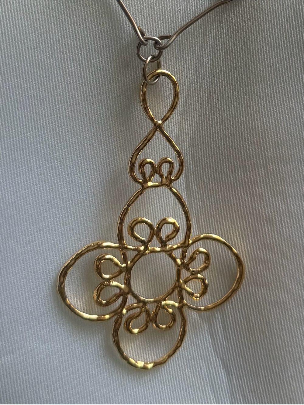 Gold Floral Openwork Drop Necklace - Women Jewelry